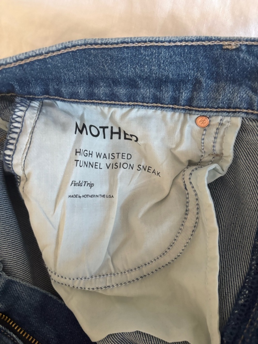 MOTHER High Waisted Tunnel Vision Sneak Jean- Field Trip - Picture 6 of 7